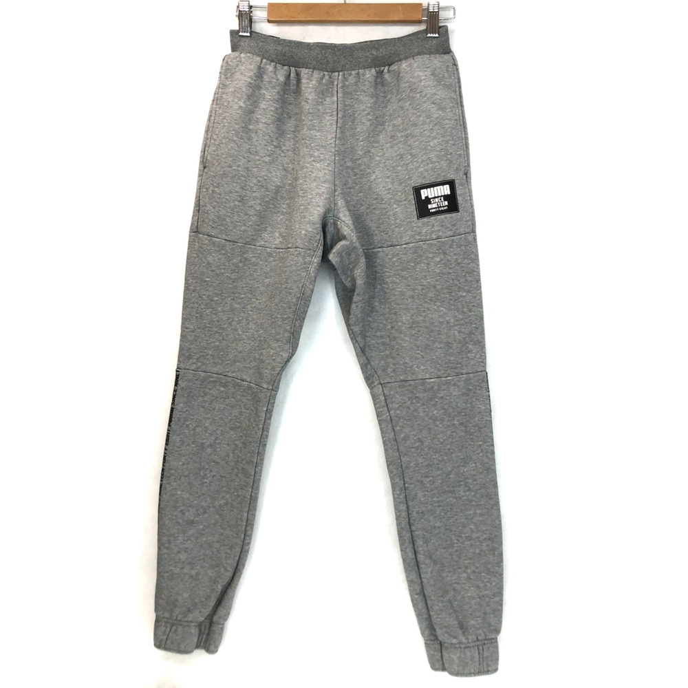 PUMA Mens Size Small Gray Fleece Jog Casual Knit Pants